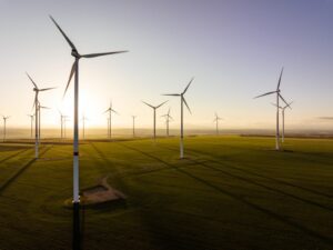 aerial-view-of-wind-turbines-in-evening-light