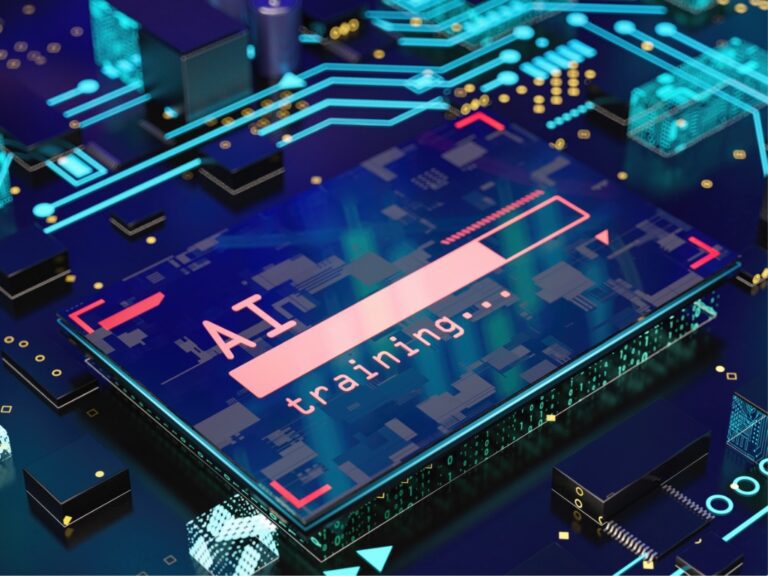 ai-training-process-on-futuristic-digital-microchip-interface What Law Firm Leaders Need to Know About Generative AI