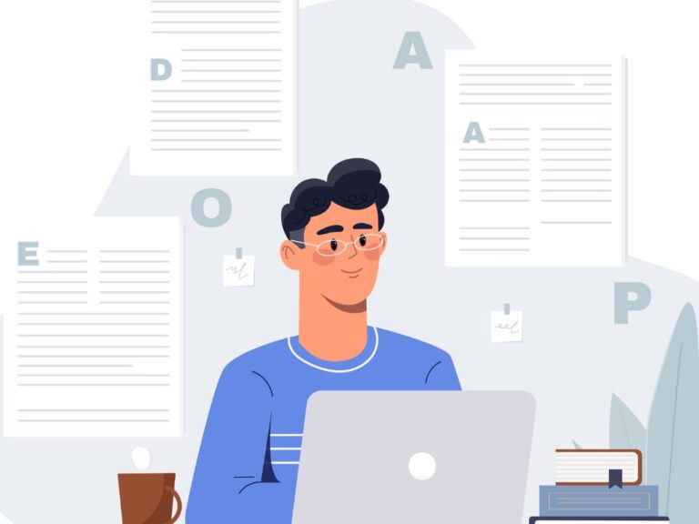 copywriter-with-laptop-vector How to Strengthen Your Law Firm Blogging Strategy by Avoiding SEO Pitfalls